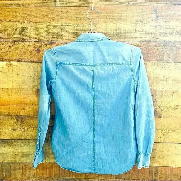 J. Crew Classic Fit Denim Chambray Shirt - Picture 3 of 8